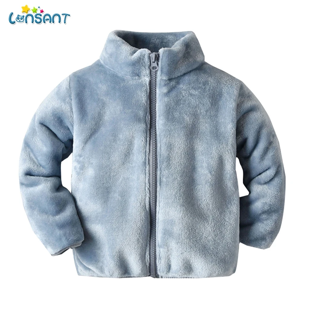 Новинка зимнего сезона 2019 плюшевое теплое пальто для девочки lonsan флисовое