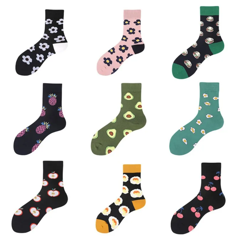 Женские носки Забавные милые хлопковые в стиле Харадзюку для скейтборда