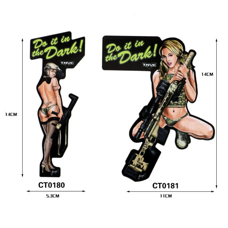 3 шт. TNVC Ночное видение Тактический сексуальная девушка наклейки для автомобиля