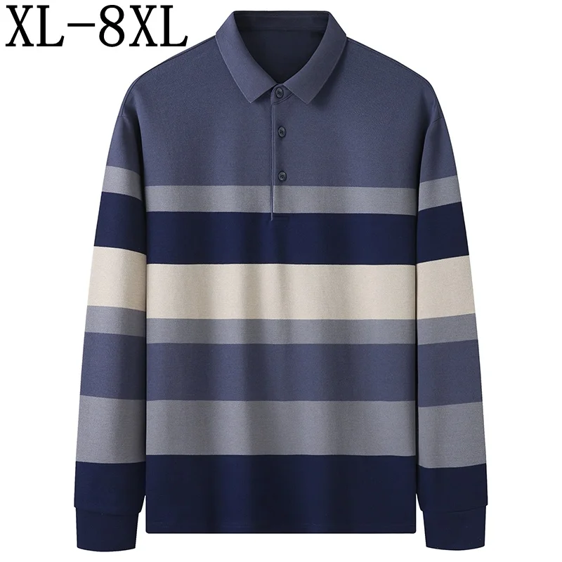 

Рубашка-поло мужская с длинным рукавом, 2021 хлопок, 8xl/7xl/6xl