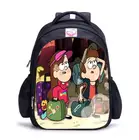 Детский Школьный рюкзак для мальчиков и девочек, ранец с рисунком аниме Гравити Фолз, Подарочная сумка, 16 дюймов