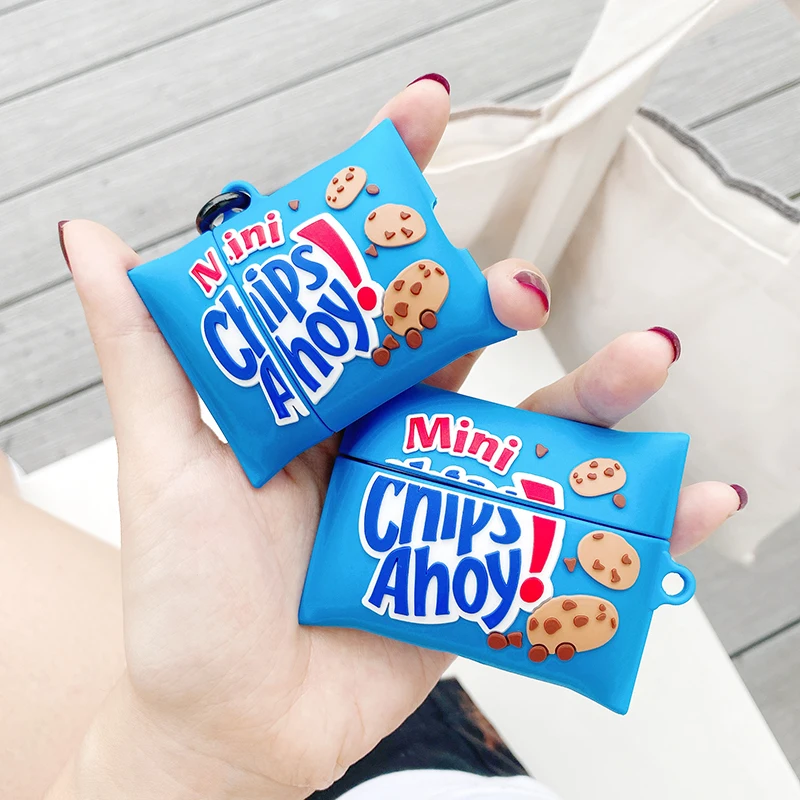 

For AirPods 1 2 Pro case 2020 Brand chips Ahoy Chocolate cookies charging box soft silicone Wireless bluetooth earphone cover