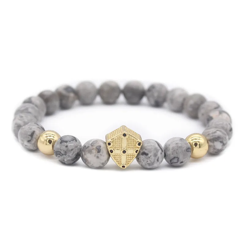 Poshfeel 2 шт Корона/браслеты с крестообразной подвеской и браслеты 8 мм браслет из