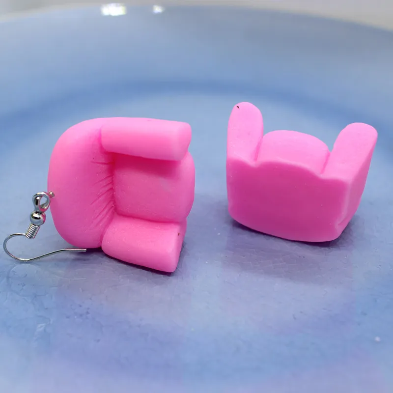 Смешная имитация мебели красочные серьги для дивана Женская мода творческая