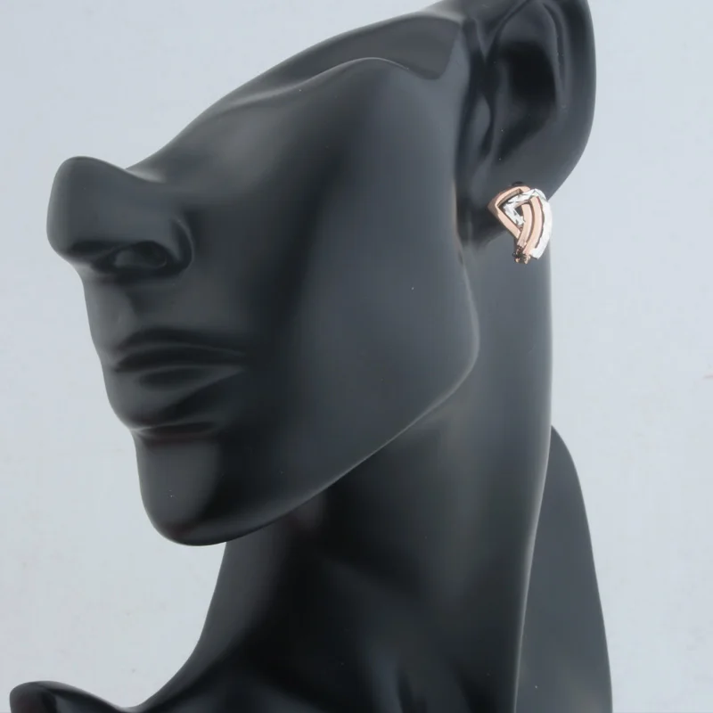 Женские серьги без камня золотого цвета 585 пробы с белой розой|colorful dropping earrings|color