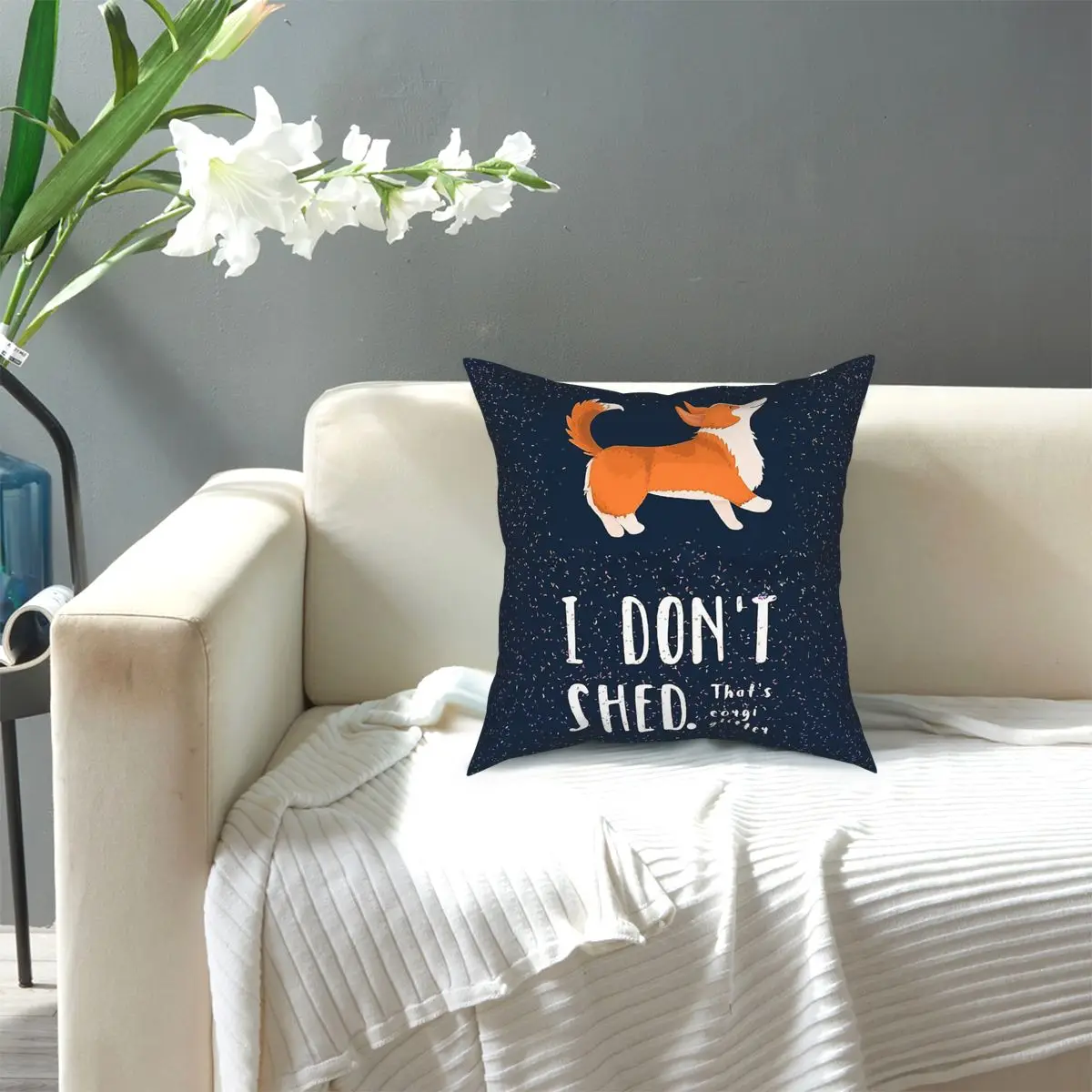 

Corgi Glitter (Pembroke Welsh Corgi) Throw Pillow Cover Polyester Throw Pillow Pillowcase 40x40 Pillowcover Home Decor
