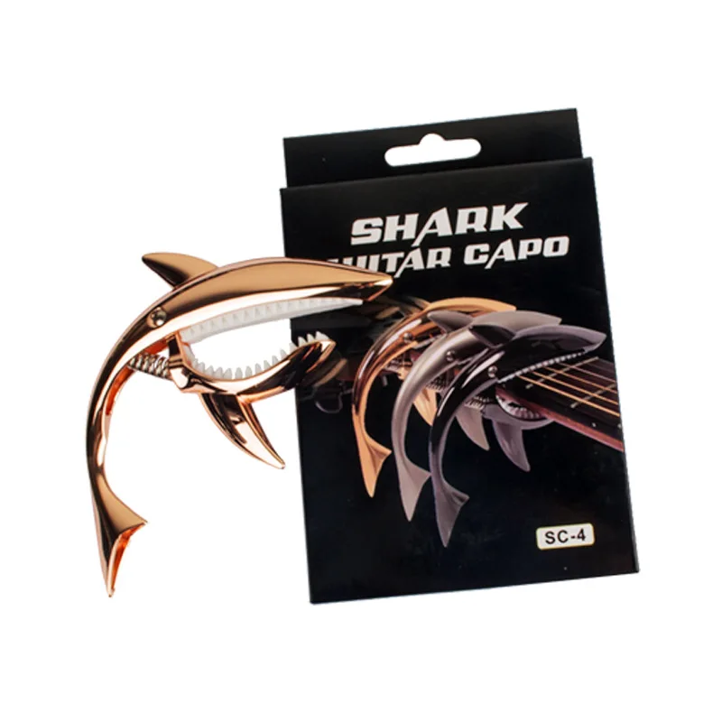 

Ohello Guitar Capo Mediator Guitar Accessories Shark Shaped Design Quick Change Clamp Key Acoustic Classic Guitar Capo
