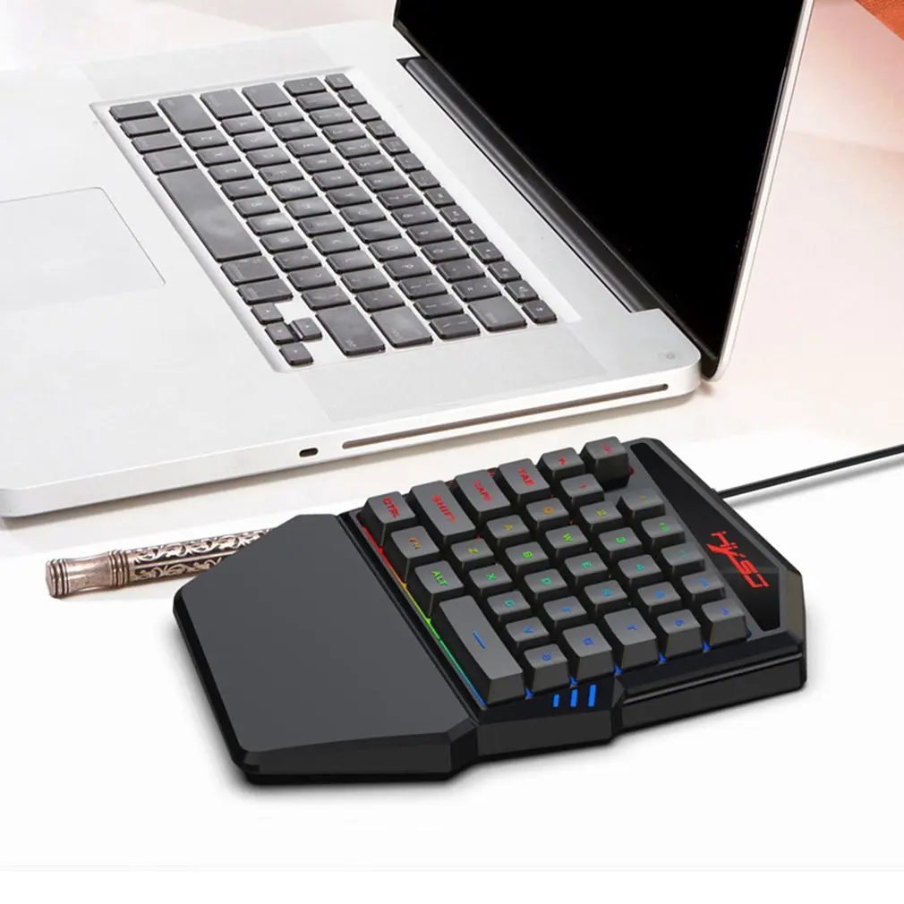 Механическая игровая клавиатура V100 для одной руки и мышь H300 RGB комбинированная