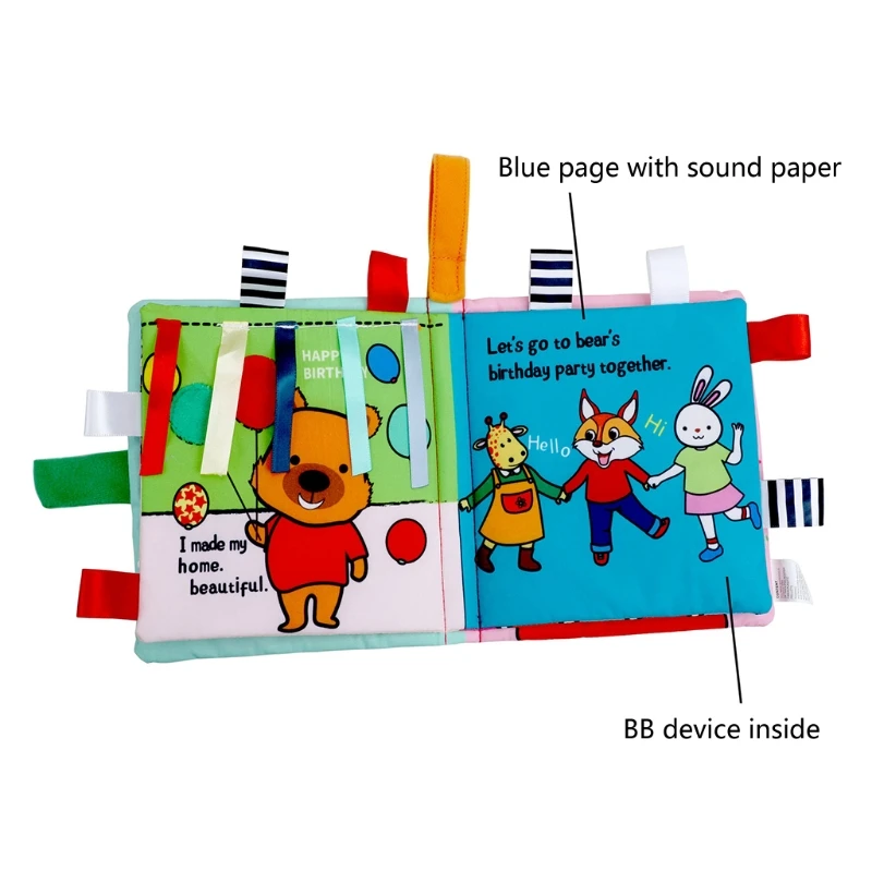 

Cloth Books for early Children's Development with Cute Animal Design Activity Book Non-toxic Montessori Toy Book