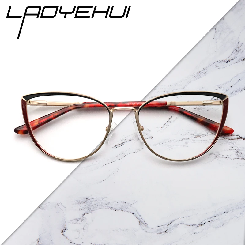 

Cat Eye Glasses Women's Anti Blue Light Glasses Frame Women Prescription Optical Metal Eyewear Eyeglasses Frames Fashion 2022