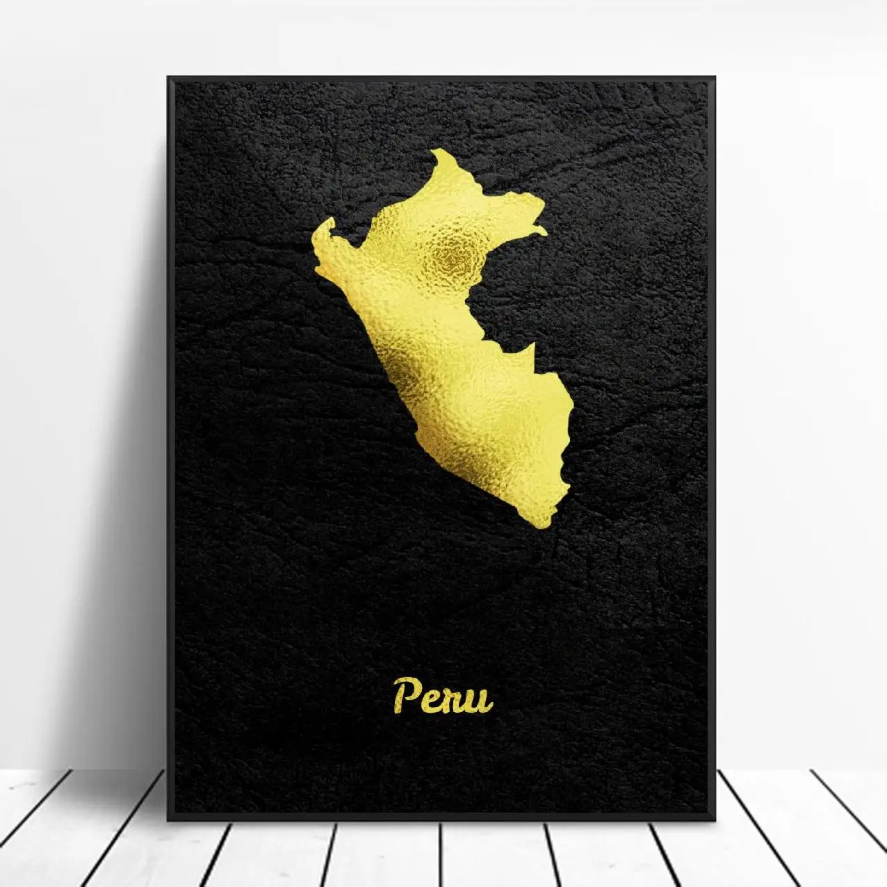 Золотая карта Перу холст настенная печать современный плакат настенные картины