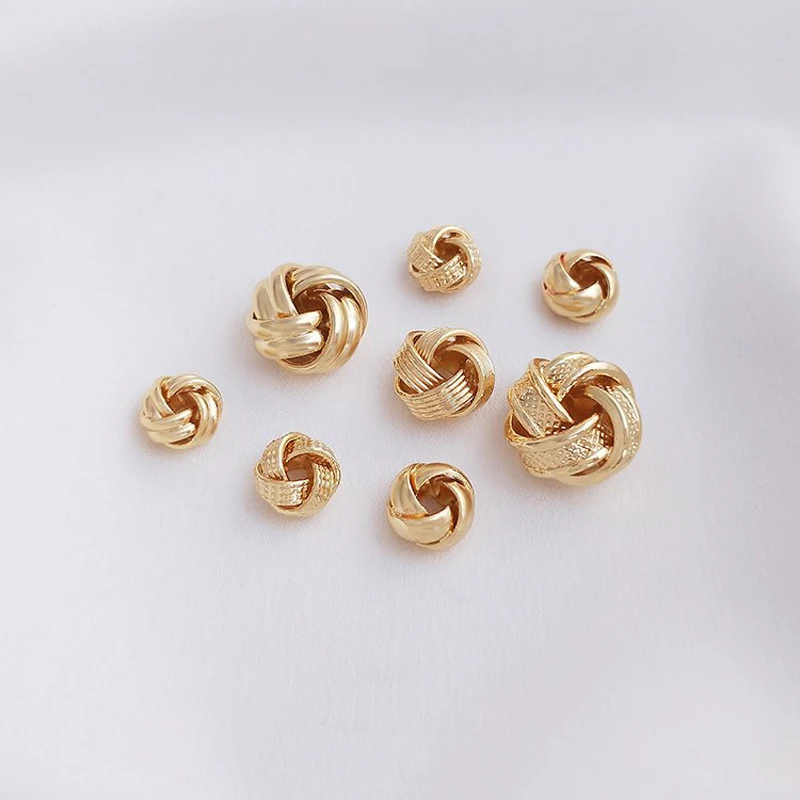 

4PCS Beads for Jewelry Making Charm Bracelet Faceted Beads 14k Gold Plated Charms for Jewelry Making DIY Brass Accessories