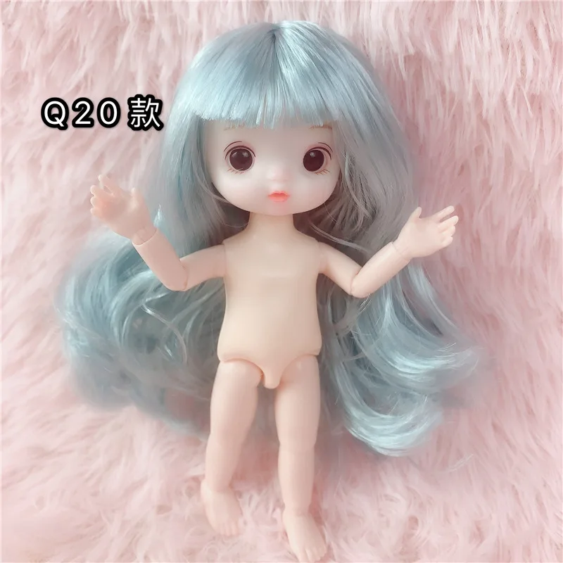 Кукла шарнирная детская с подвижными суставами милая разноцветная прическа Ob11