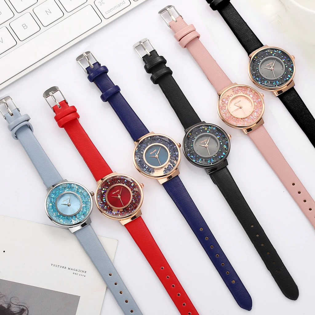 

YOLAKO Relogio Feminino Women Leather Diamond Watch Luxury Ladies Quartz Wristwatches Women Casual Female Clock Reloj Mujer 2019