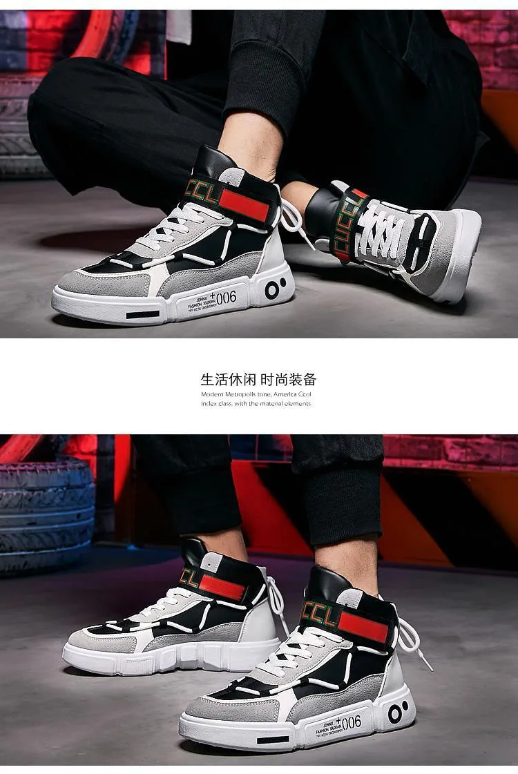 Кроссовки мужские высокие спортивная обувь кеды черные 44 цвета на весну - купить