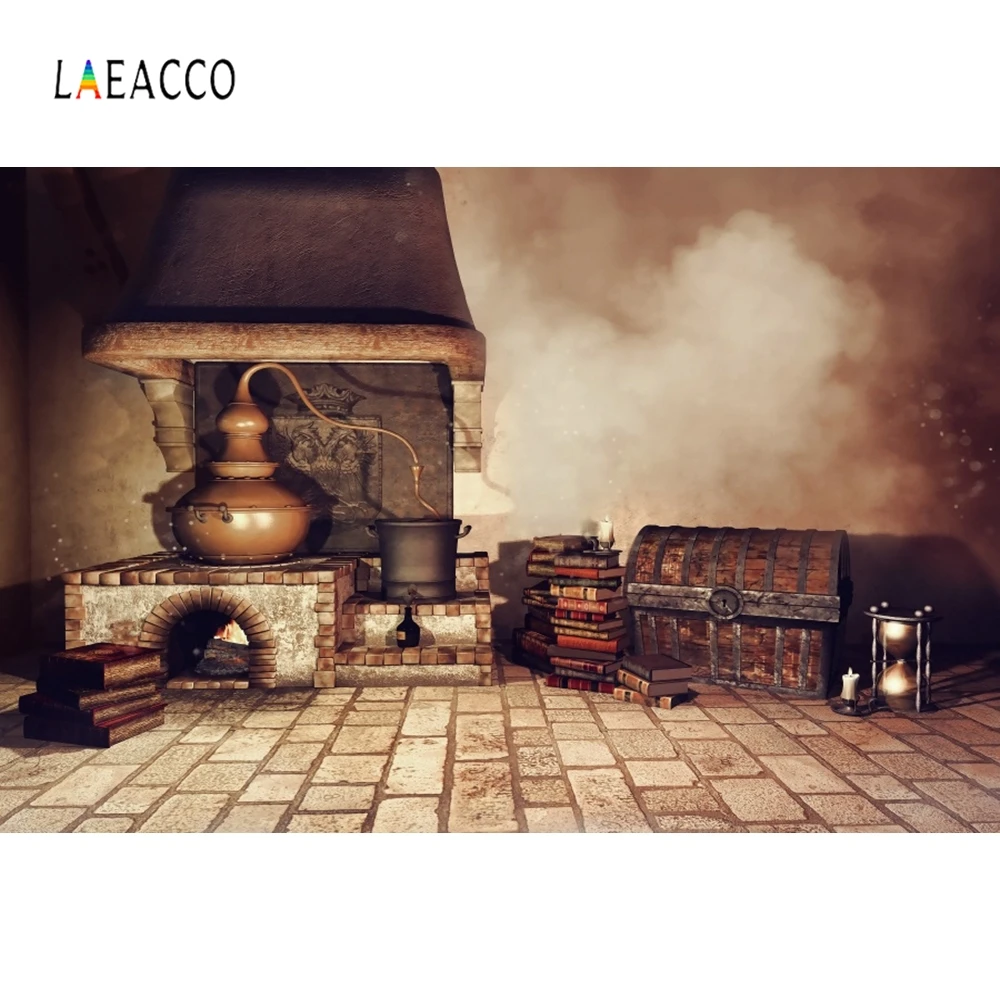 Фоны Laeacco для Хэллоуина Фотофон с изображением старого дома окна дерева книжных