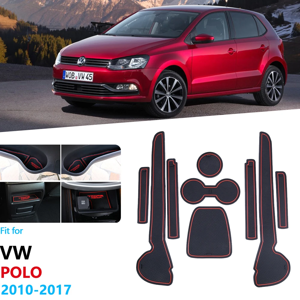 

for Volkswagen VW POLO 6R 6C 2010 2011 2012 2013 2014 2015 2016 2017 MK5 GTI Coaster Cup Cushion Car Stickers Accessories
