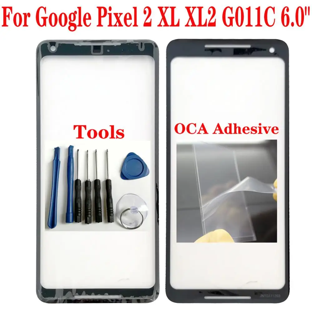 Shyueda 100% Orig New Outer Screen 6.0" For Google Pixel 2 XL XL2 G011C Outer Front Screen Glass Lens Replacement