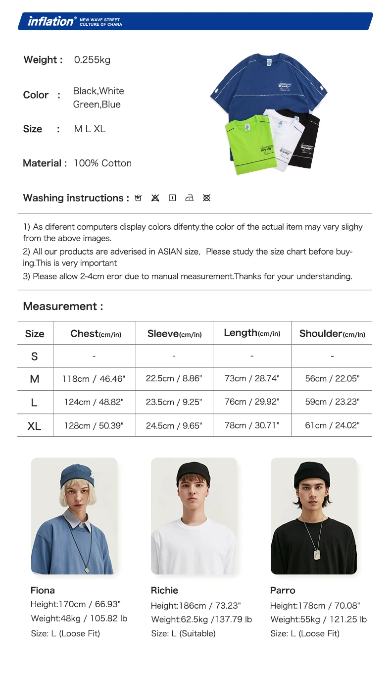 INFLATION хлопковая Мужская футболка, уличная одежда, camiseta hombre, футболка, Homme, свободная, хип-хоп, Harajuku, футболка 1066S20