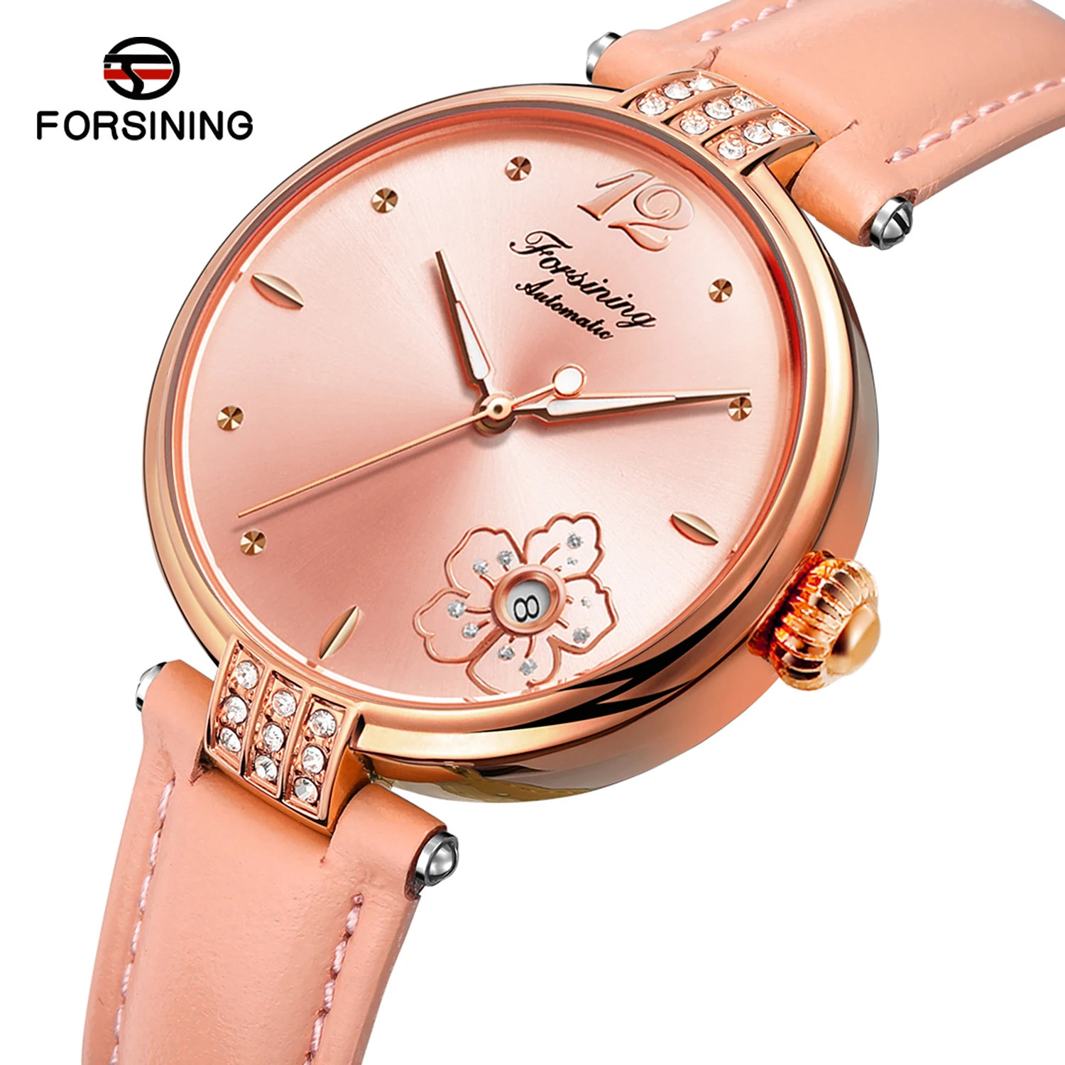 

Forsining Brand Watches Ladies Fashion Waterproof Leather Strap Wrist Watch Luxury Mechanical Automatic Women Wristwatch