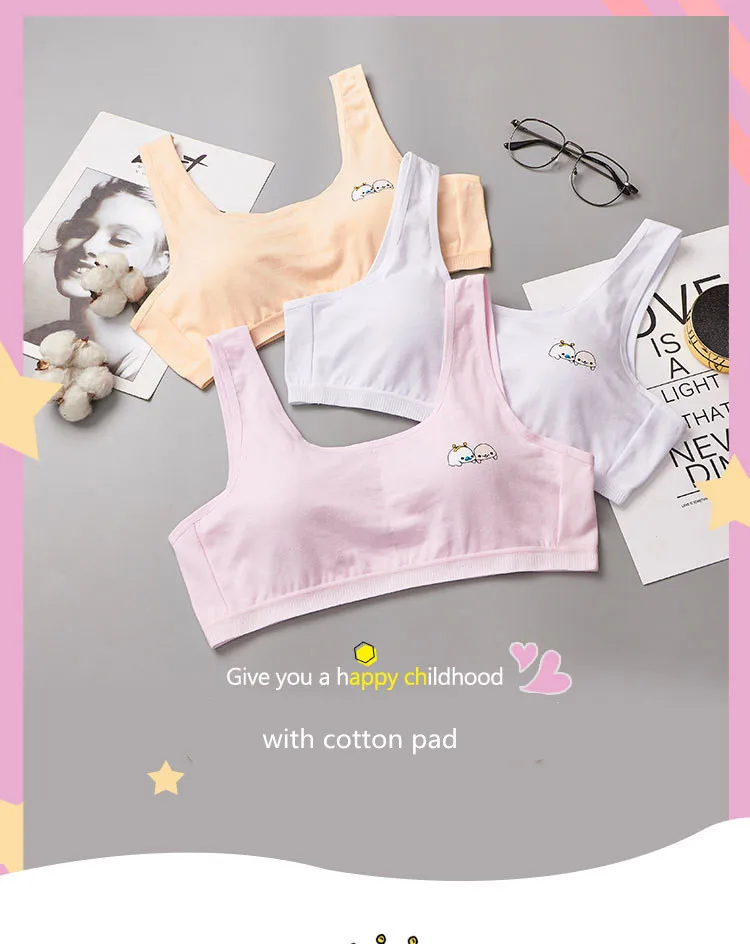 Горячая Распродажа, детский спортивный бюстгальтер, бюстгальтер с тонкой чашкой для девочек, хлопковое нижнее белье для девочек, нижнее белье, Подростковый бюстгальтер для детей
