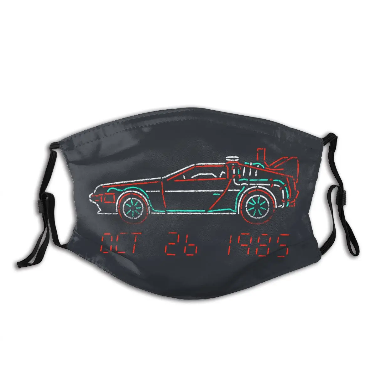 Назад в будущее Delorean Неон контур неодноразовая маска для лица с фильтром
