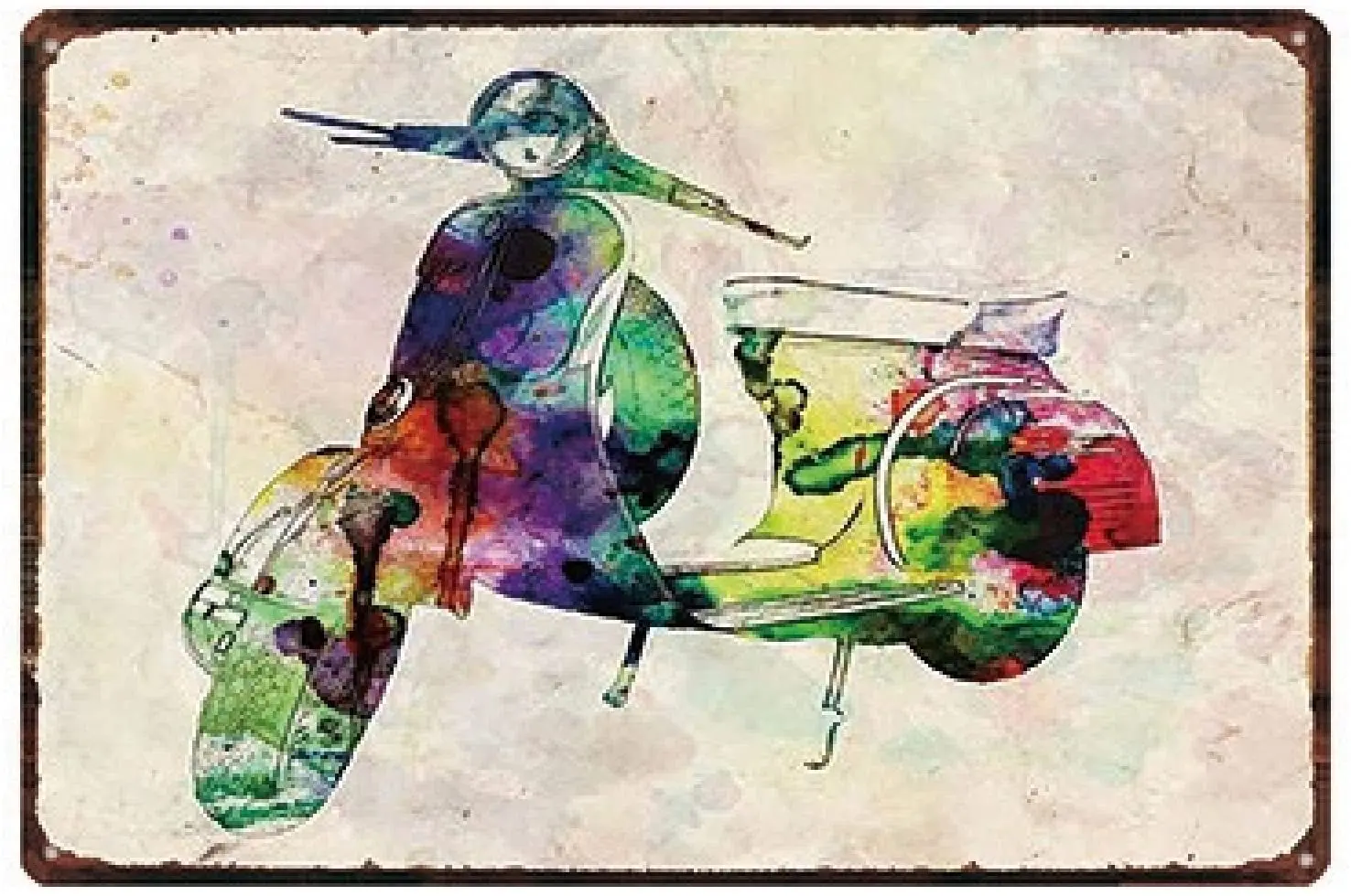 

Color Motorcycle Tin Signs Shabby Retro Art Motor Garage Shop Metal Sign Decor Poster Home Wall 20x30cm