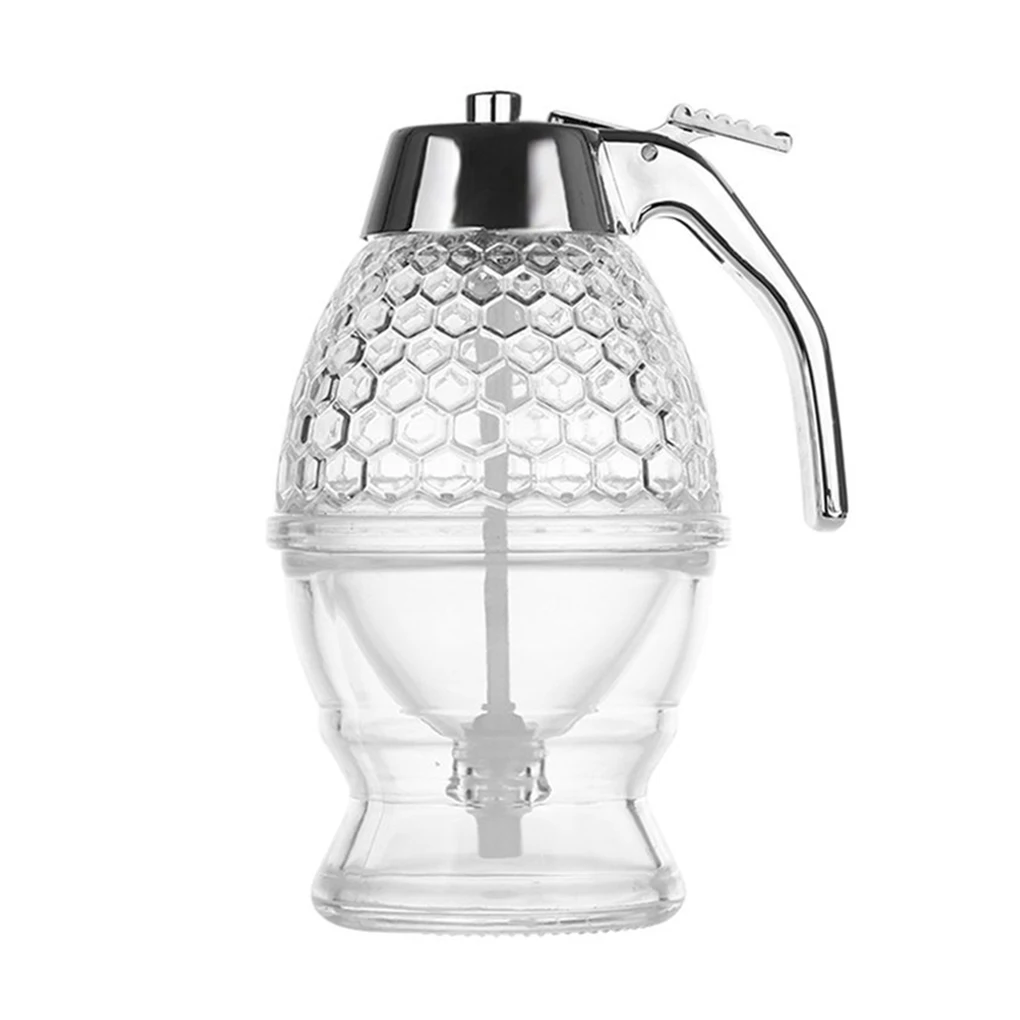 

200ML Honey Jar Container Bee Drip Dispenser Squeeze Bottle Kettle Storage Pot Stand Holder Juice Syrup Cup Kitchen Accessories
