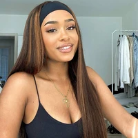 highlight headband wig human hair ombre bone straight brazilian hair wigs for black women honey blonde natural colored hair wig