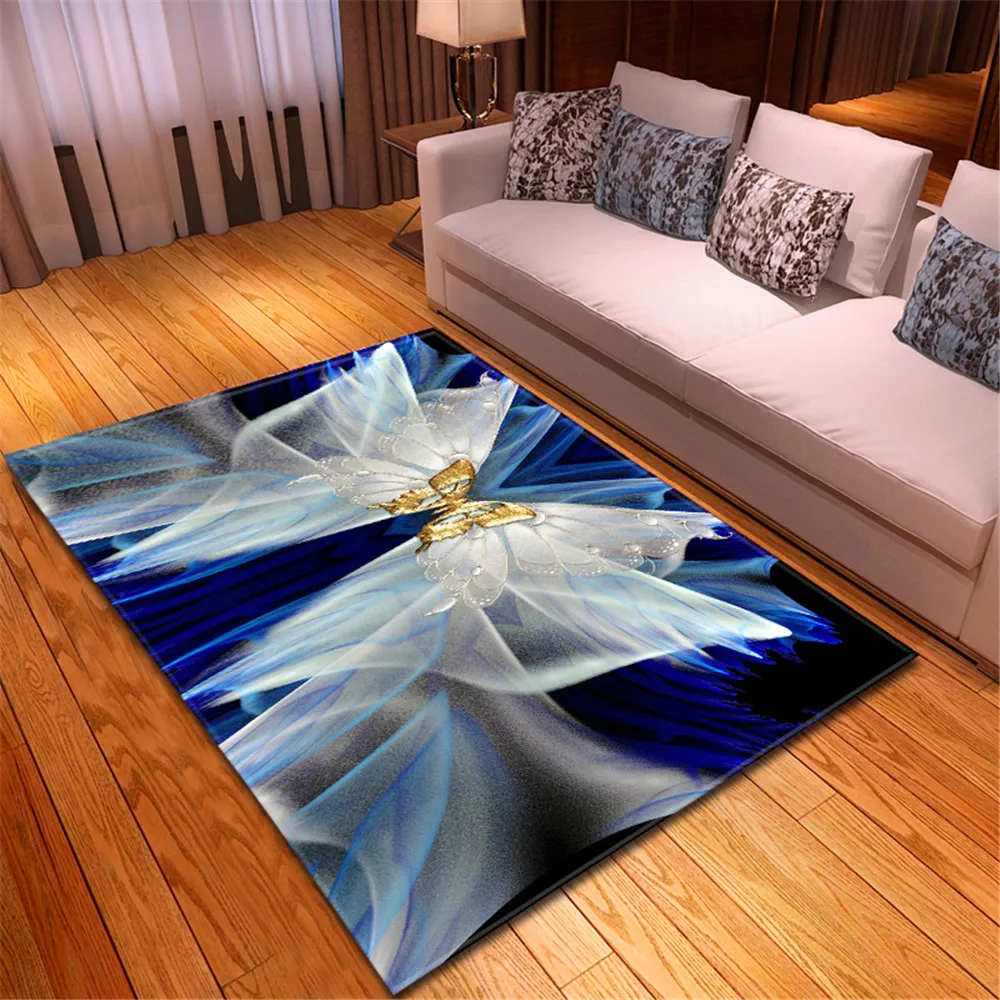 

Butterfly Carpets Girls Room Mat Decor Floor Rug Bedside Kitchen Area Rug Soft Anti-slip 3D Rugs Carpets for Home Living Room