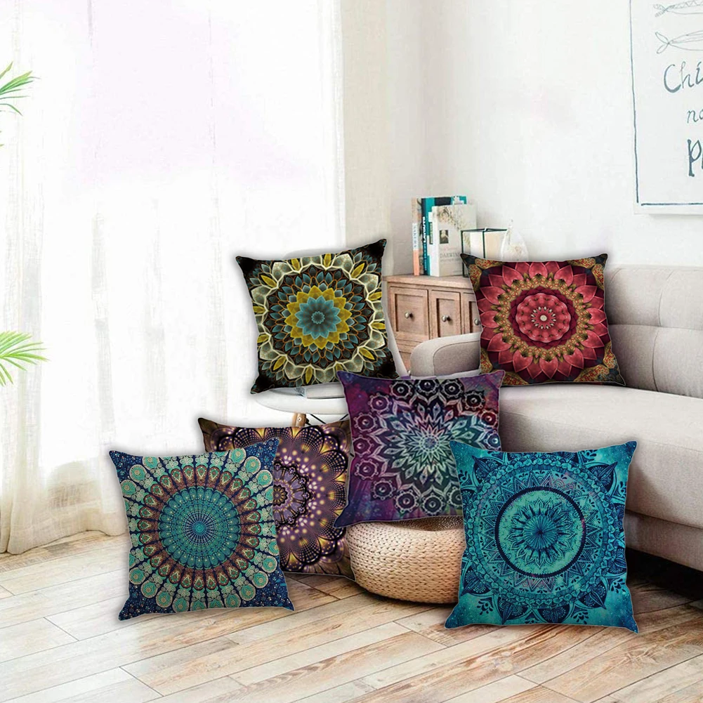 В богемном стиле с принтом Подушка Чехол белье площадь Автомобильная подушка для
