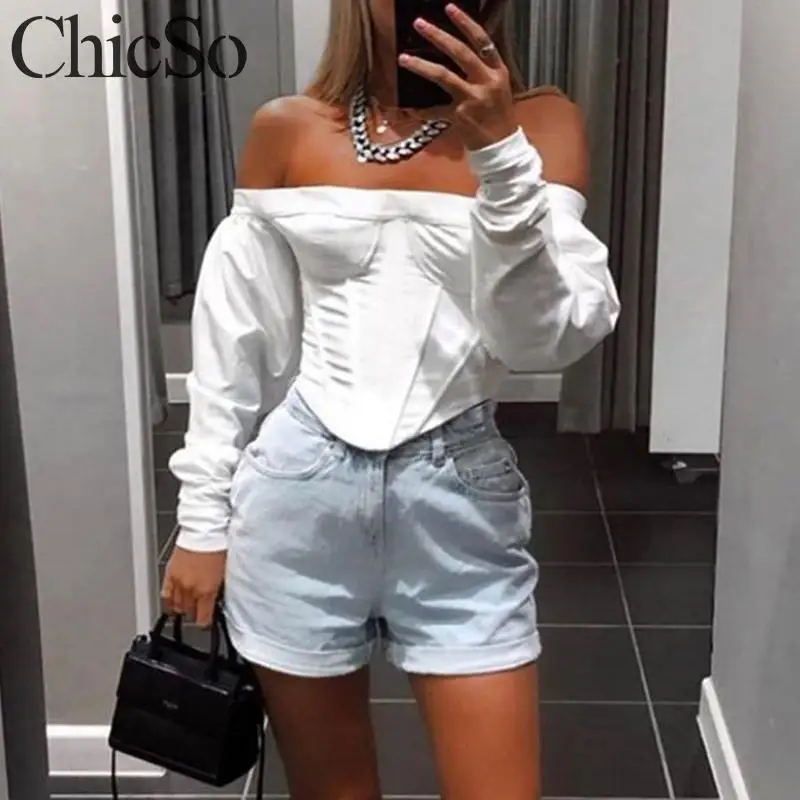 MissyChilli винтажное платье с открытыми плечами белая блузка женская элегантная