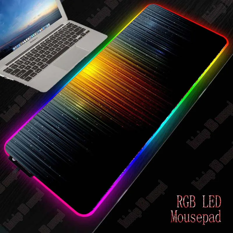 Yuzuoan дополнительная трубка RGB Aurora светодиодный большой игровой коврик для мыши