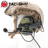 tac sky walkie talkie ptt headset comtac ii headset tactical comtac helmet arc track bracket silicone earmuff version
