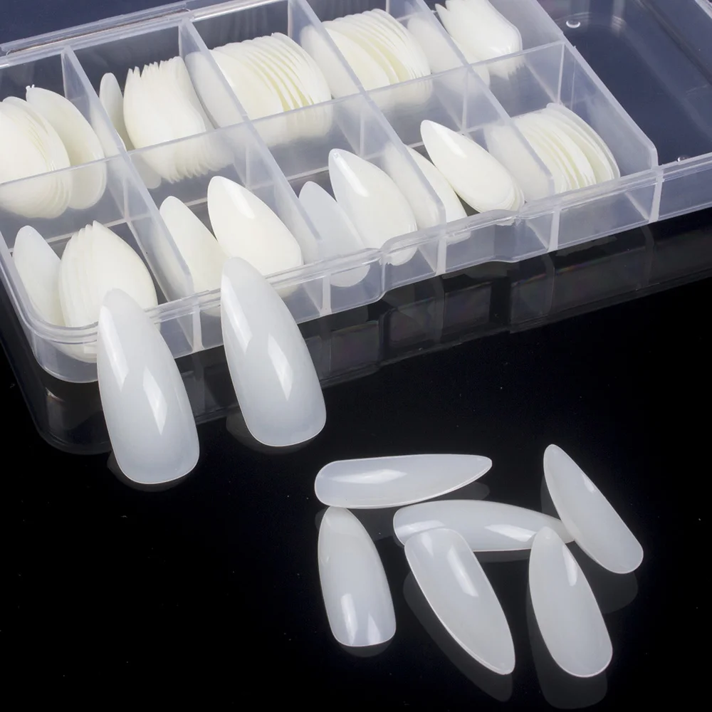 Накладные ногти миндальные длинные 100 шт./кор. полное покрытие Типсы для ногтей