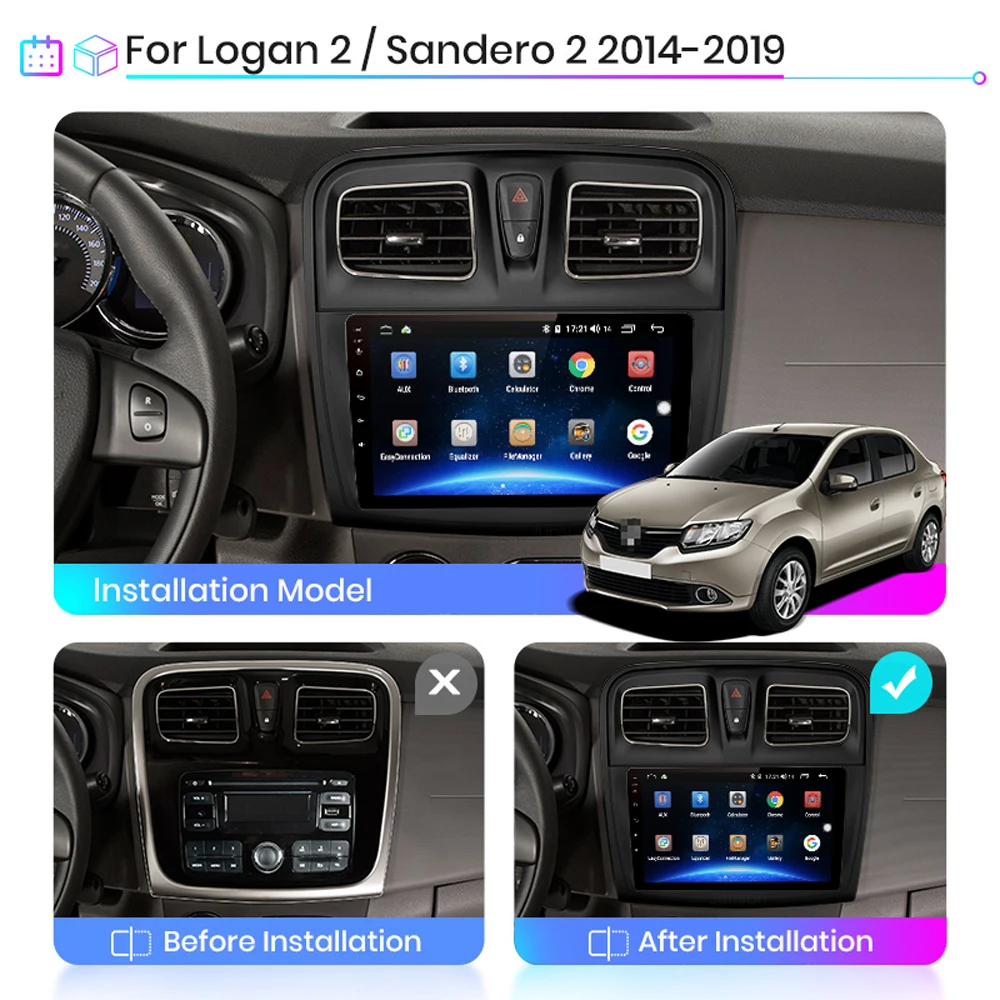 Для Renault Logan 2 Sandero 2014 2015 2016 2017 2018 2019 символ автомобиля радио Мультимедиа Видео