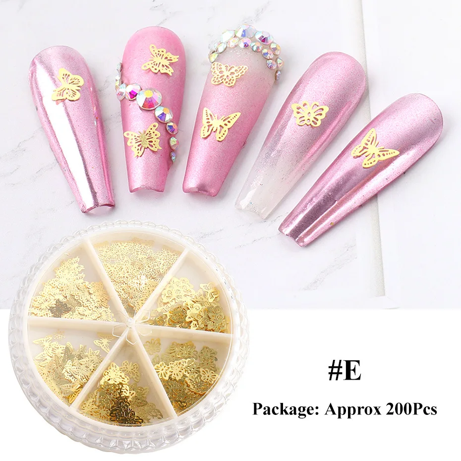 NOQ 3D металлические украшения для ногтей бабочка ювелирные изделия аксессуары