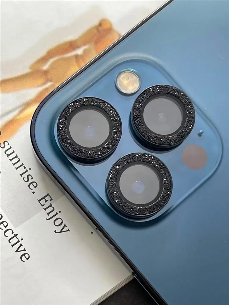 

Rear Lens Camera Anti-falling and Scratch-resistant For iPhone 13 12 11 Pro Max iPhone12 mini Glitter Eagle-eye Glass Metal Ring