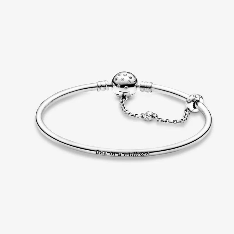 

Original Pans Fashion Limited Edition Moments 925 Sterling Silver Bangles True Uniqueness Clasp Charm DIY Jewelry Bracelet
