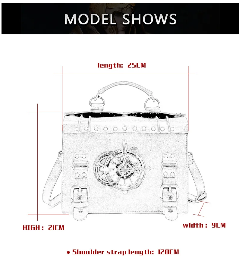 

New 2020 steampunk industrial retro women's one-shoulder slant bag
