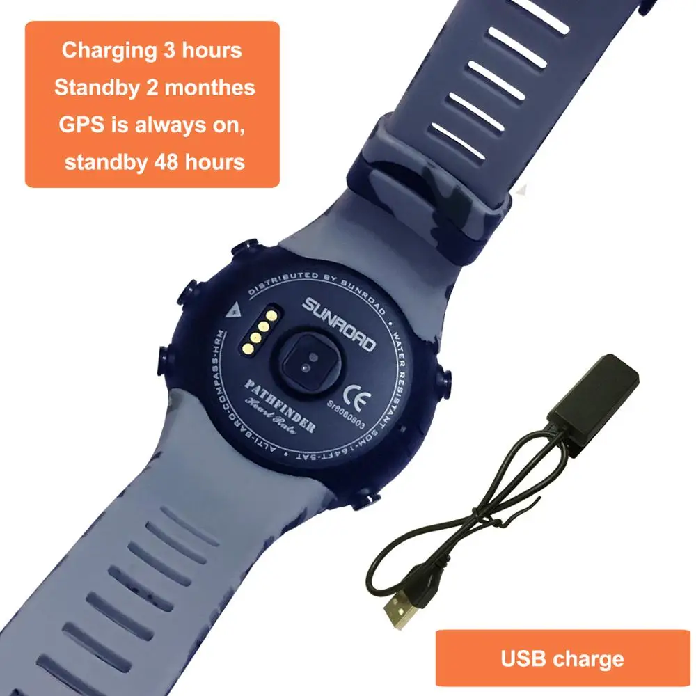 SUNROAD цифровые армейские зеленые 2020 новые умные спортивные мужские часы с Relogio GPS