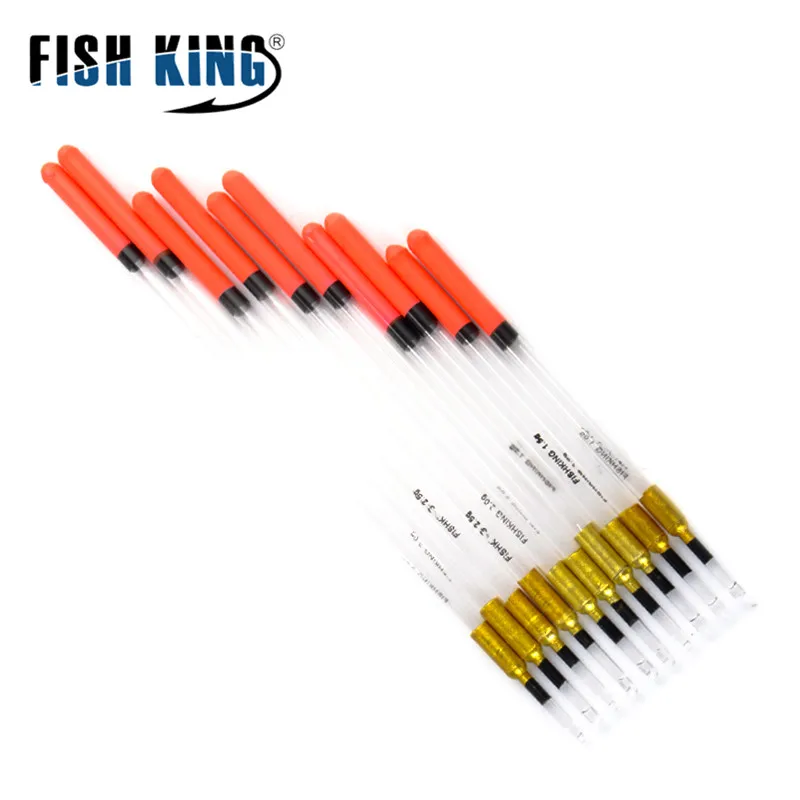 FISH KING 10 шт./лот 1 г/1 5 г/2 г/3 г пластиковая рыболовная плавающая трубка аксессуары