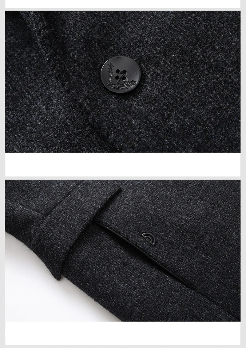 

Nice Winter Pop Scarf Wool Winter Coat Men's Casual Warm Removable Scarf Men's Coat Single-breasted Thin Men's Coat and Jacket