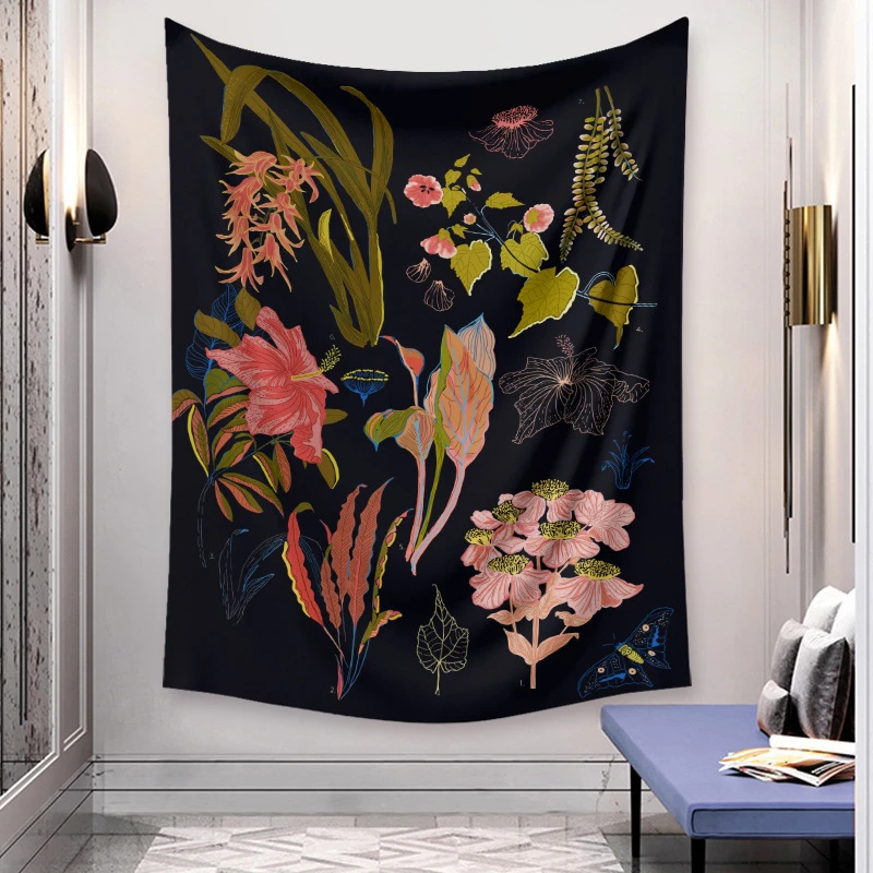 

Flower Psychedelic Tapestry Wall Hanging Abstrat Home Decor Blanket Boho Yoga Picnic Mat Background Cloth Bedroom Decoration