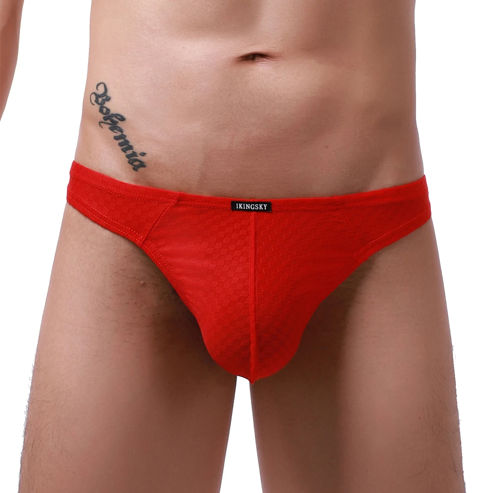 iKingsky Men's Spandex Bulge Thong Sexy Low Rise Underwear Swimming T-back Under Panties for Men |