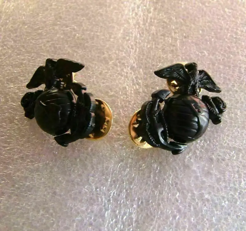 Эмблема USMC морской пехоты США значок для воротника униформы черный armyshop2008 | Спорт