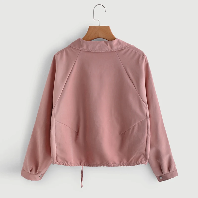 Женская короткая куртка JMPRS на одной пуговице Розовый Кардиган с длинным рукавом