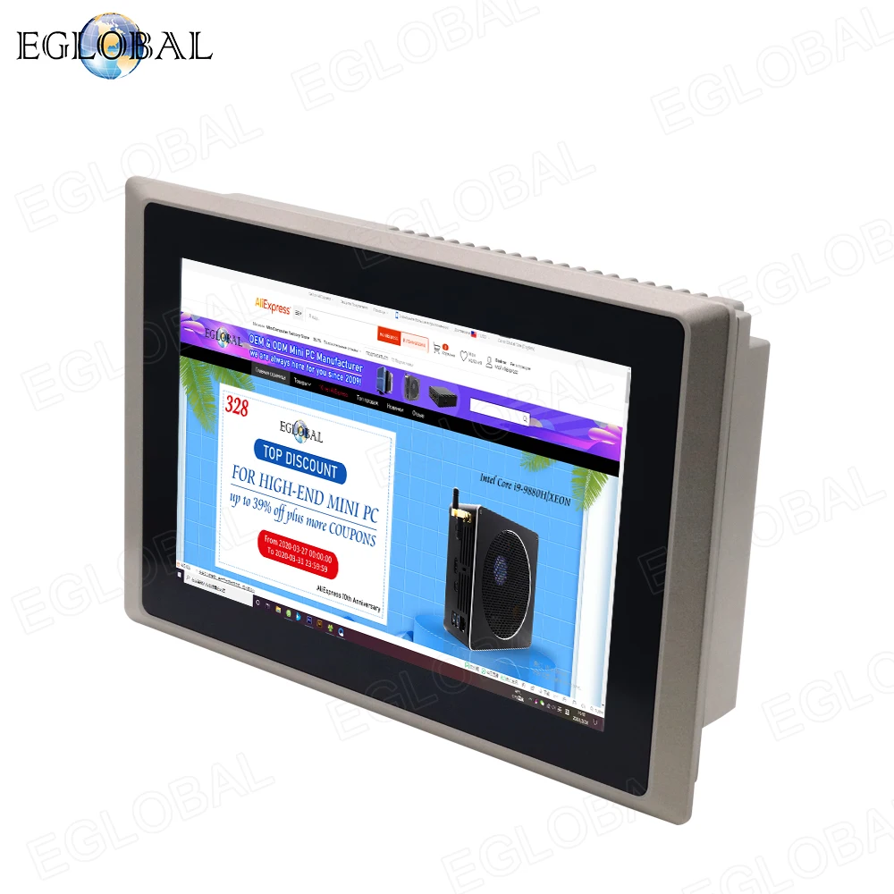 Промышленный игровой ПК Eglobal 10 1 дюйма с сенсорной панелью Celeron J1900 / Core i5 4200U I7 4500U |