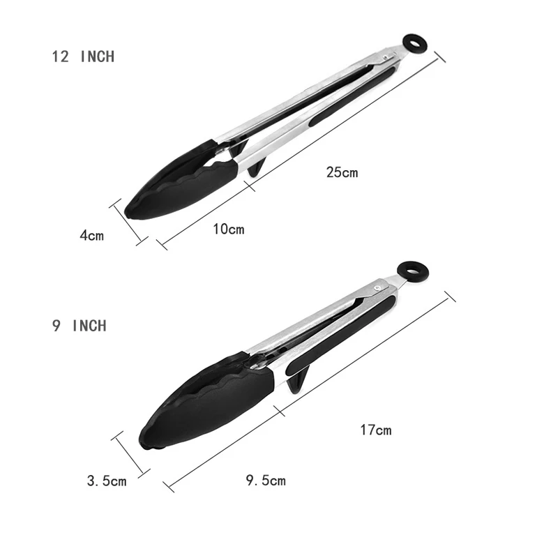 Щипцы для сервировки салата и барбекю антипригарные щипцы из нержавеющей стали