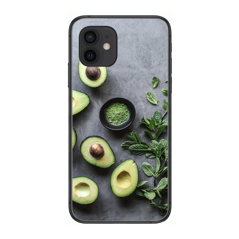 

Avocado Style Phone Case cover For iphone 12 pro max 11 8 7 6 s XR PLUS X XS SE 2020 mini black cell shell
